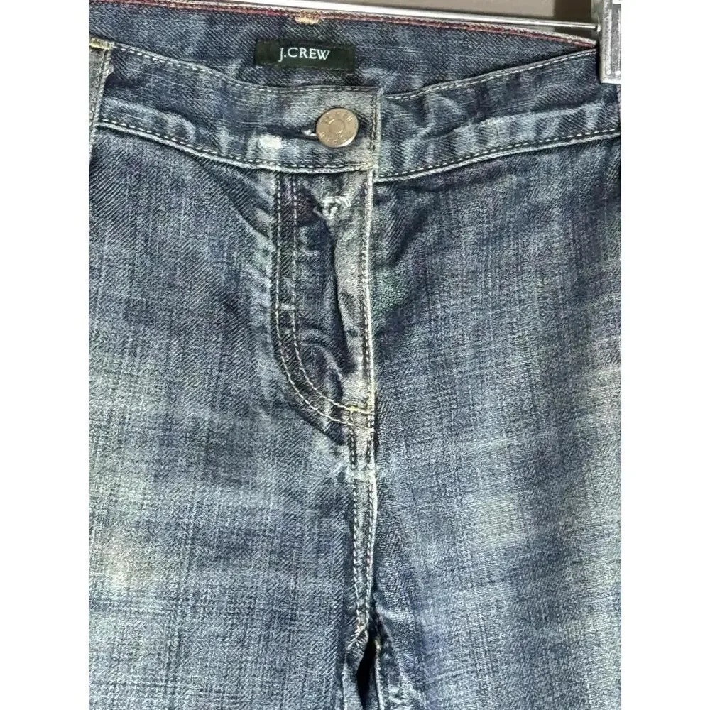 J.CREW Women's Low Rise Flare Jeans,‎ Size 4, Dark Wash, Blue, Stretch